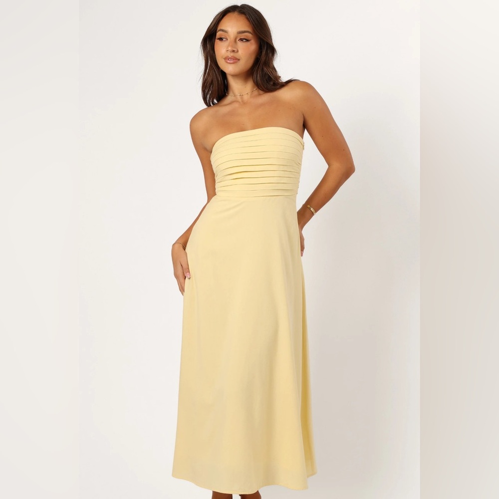 Petal and Pup - Kenna Strapless Yellow Dress (M)